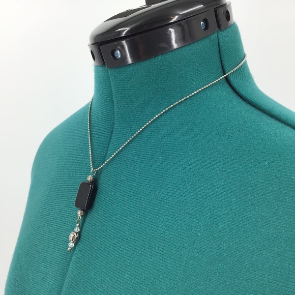 Delicate Necklace with Dangling Beaded Pendant - Picture 2 of 11